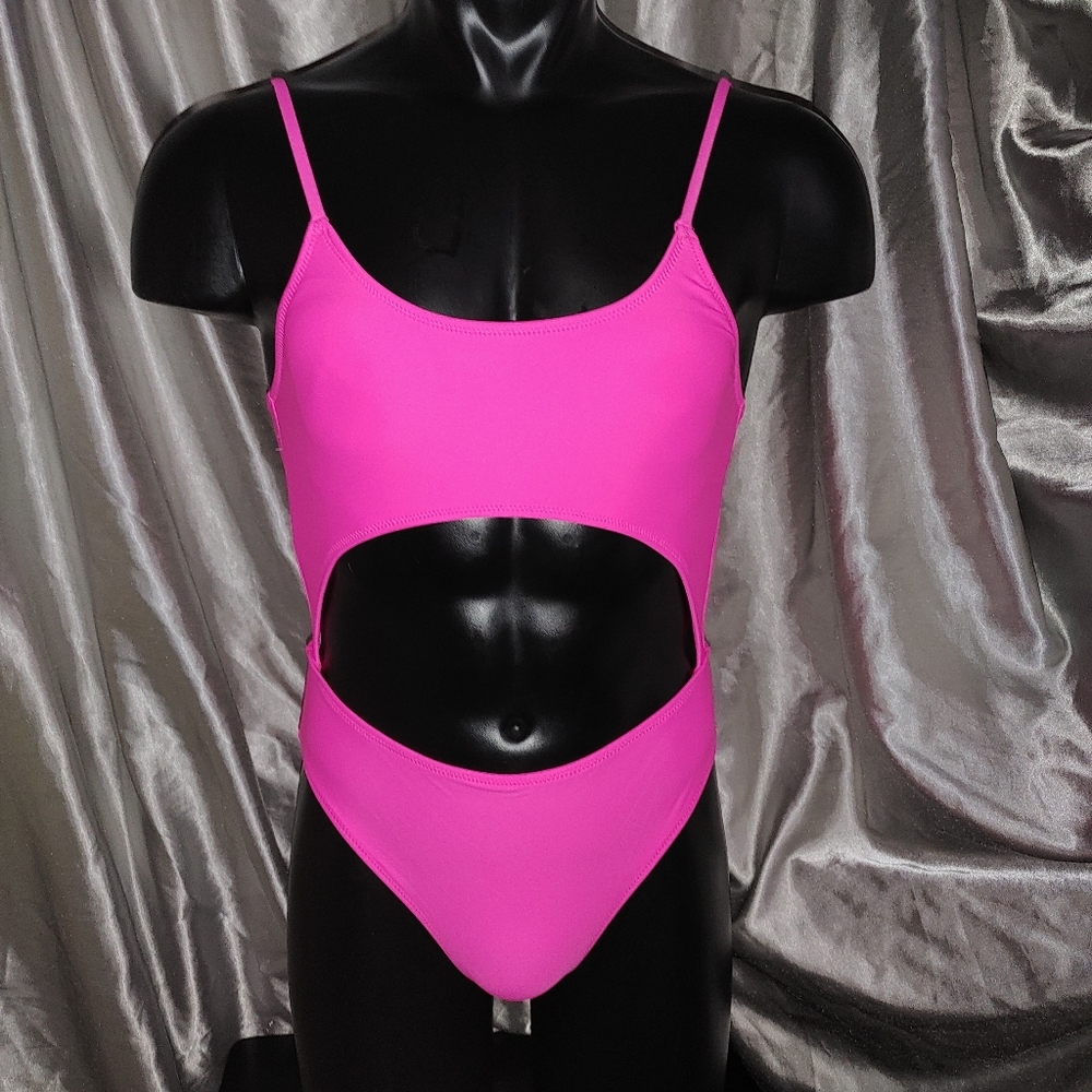 Frederick's of Hollywood Hotel Pink One Piece Swimsuit. New With Tags.